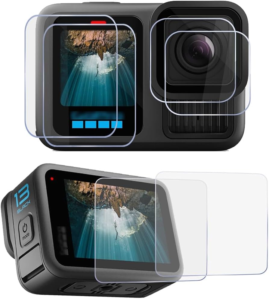 Tempered Glass Screen Protector for Black Go Pro Hero 13 Black Lens Camera LCD