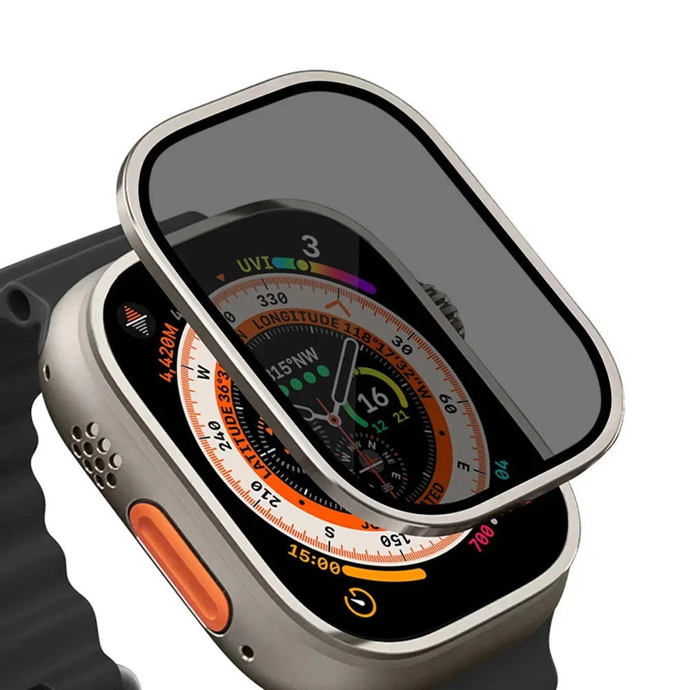For Apple Watch Ultra 2 49mm Smartwatch Tempered Titanium edge Metal Screen Protector Cover - various colours