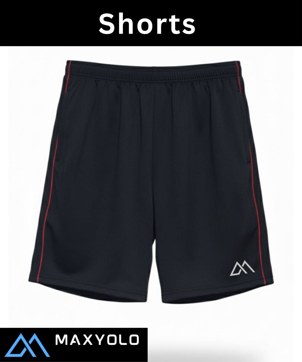 Maxyolo Mens Shorts 4 Way Lycra Fabric Side Piping Design Sports and Casual Wear