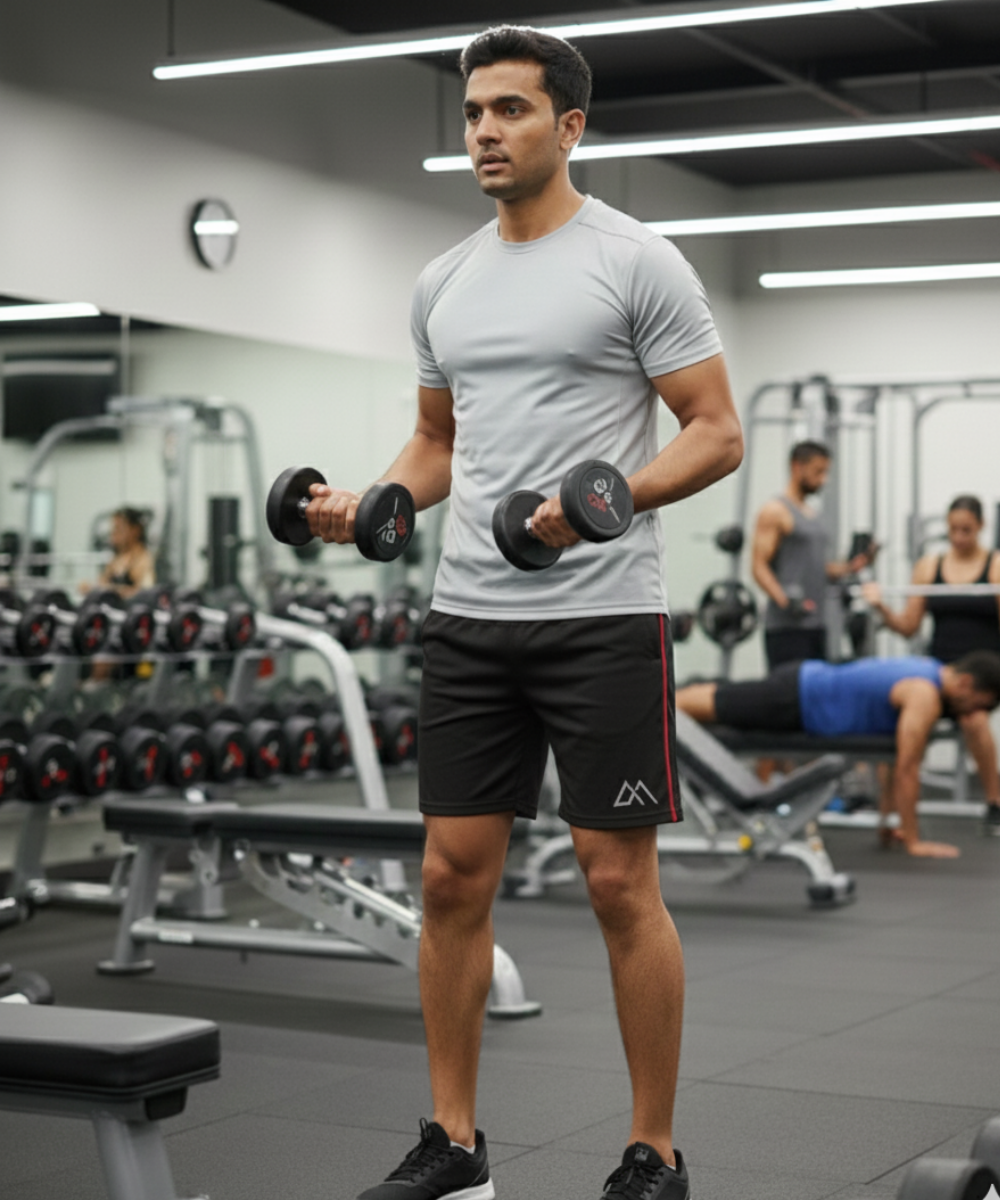 Maxyolo Mens Shorts 4 Way Lycra Fabric Side Piping Design Sports and Casual Wear