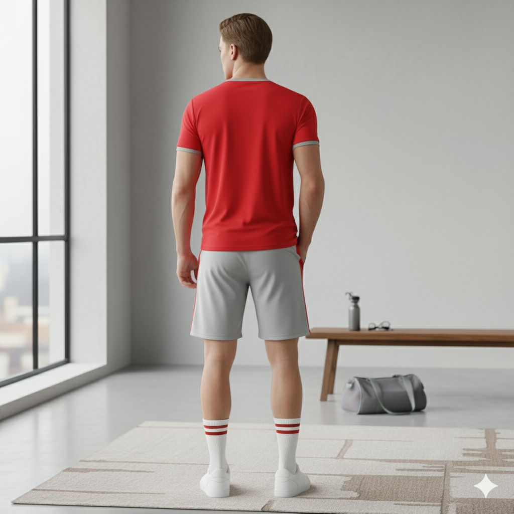 Maxyolo Mens T Shirt and Shorts Combo Polyester Fabric Daily Sports and Gym Wear