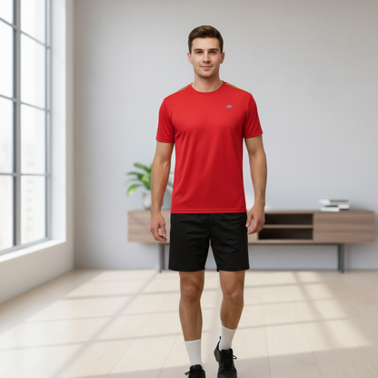 Maxyolo Mens T Shirt and Shorts Combo Polyester Fabric Daily Sports and Gym Wear