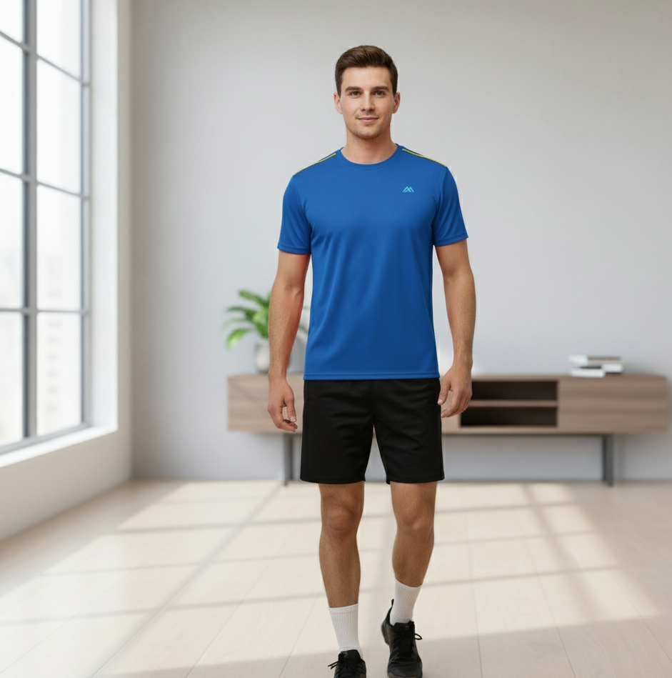 Maxyolo Mens T Shirt and Shorts Combo Polyester Fabric Daily Sports and Gym Wear