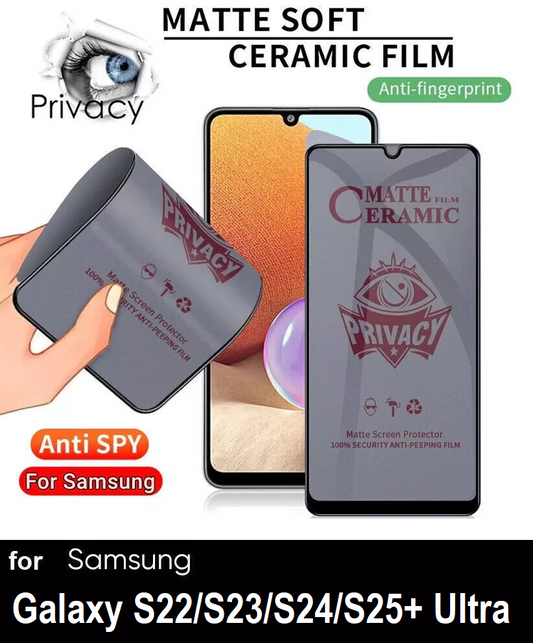 Anti-Spy Ceramic Privacy Film Screen Protector For Samsung S25 S24 S23 Ultra 5G
