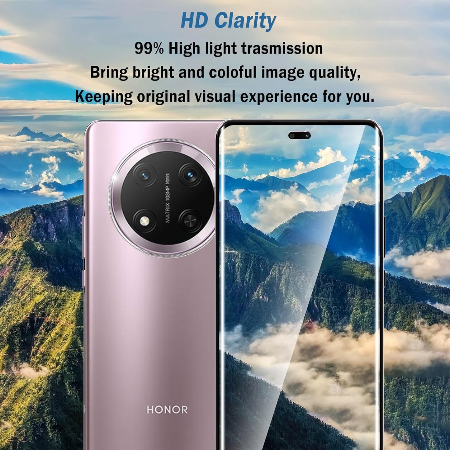 2X For Honor Magic 7 lite 5 Pro 70 90 200 600 Pro Full Curved Tempered Glass Screen Protector various Honor models