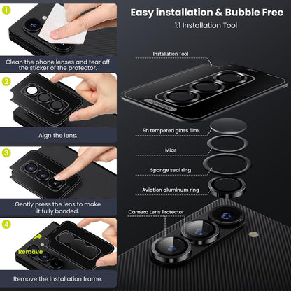 Metal Ring Camera Lens Screen Protector For Samsung Galaxy Z Fold 7 Z Fold 6 5 4 models