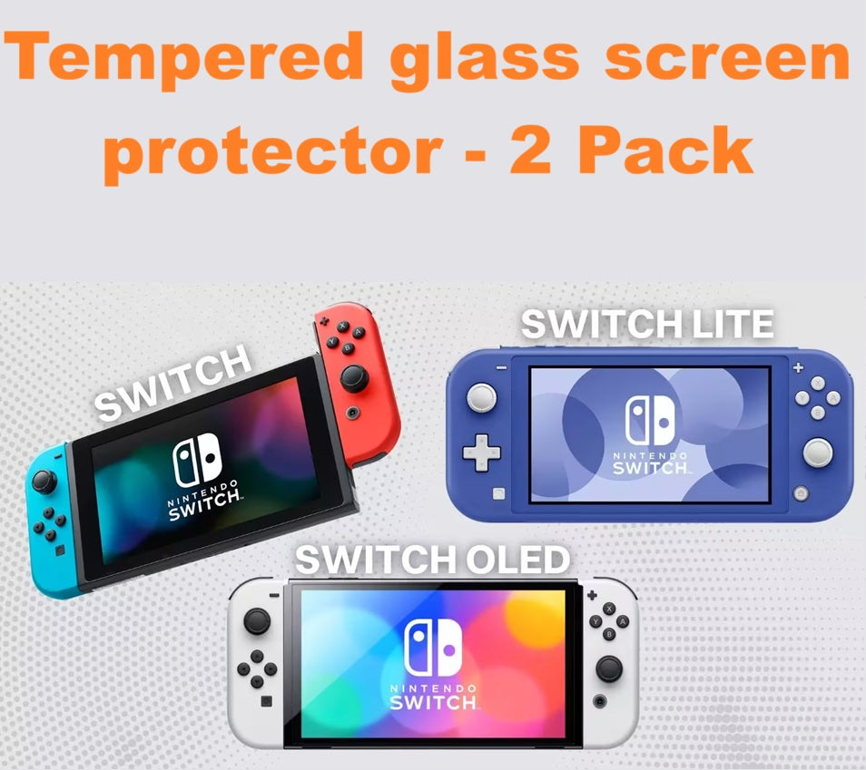 For Nintendo Switch / OLED 2021 / Switch Lite  / Switch 2  Tempered glass screen protector genuine 9H - 2Pack