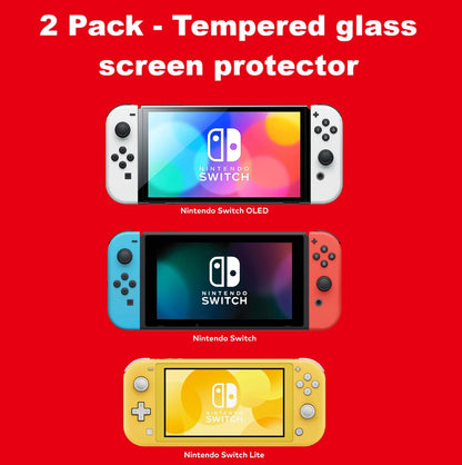 For Nintendo Switch / OLED 2021 / Switch Lite  / Switch 2  Tempered glass screen protector genuine 9H - 2Pack