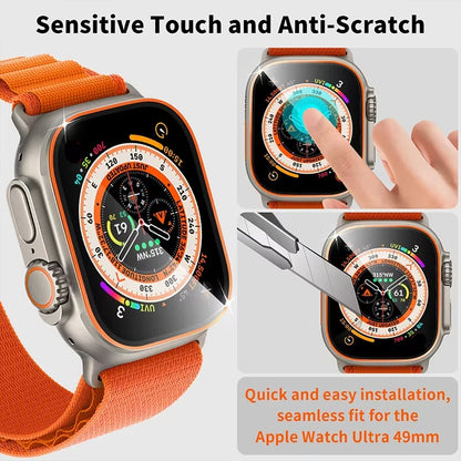 For Apple Watch Ultra 2 49mm Smartwatch Tempered Titanium edge Metal Screen Protector Cover - various colours