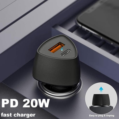 2 Pack - Dual USB A & C Port In Car Charger Cigarette lighter adapter