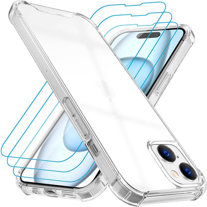 Case for iPhone 17 Pro Max, 17 Air 17 Pro Clear Shockproof Silicone Screen Cover Screen protector - Bundle