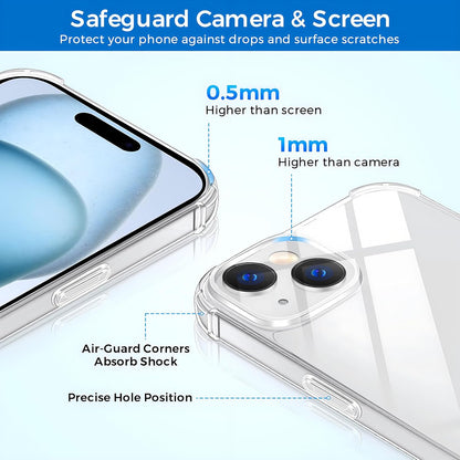 Case for iPhone 17 Pro Max, 17 Air 17 Pro Clear Shockproof Silicone Screen Cover Screen protector - Bundle