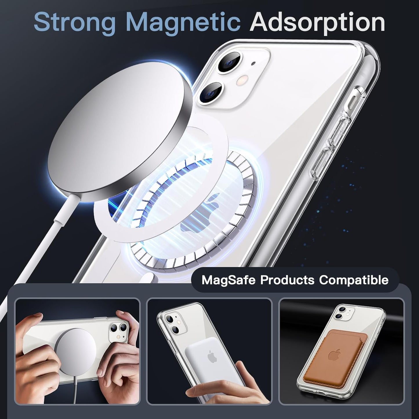 Case For IPhone 17 , 17 Pro, 17 Pro Max, 17 Air Clear Transparent Magnetic Case Wireless Charging Compatible cover
