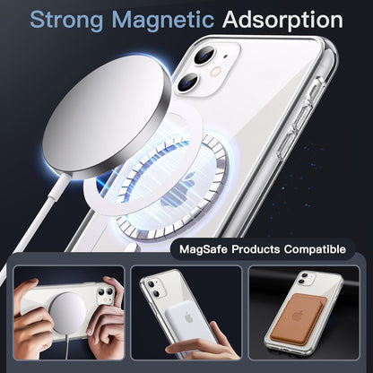Case For IPhone 17 , 17 Pro, 17 Pro Max, 17 Air Clear Transparent Magnetic Case Wireless Charging Compatible cover