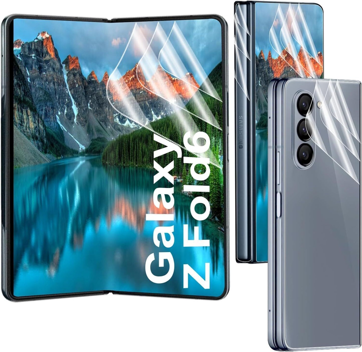 For Samsung Galaxy Z Fold 7/6/5/4 5G Hydrogel Front + Inside + Back Screen Protector - Set of 3