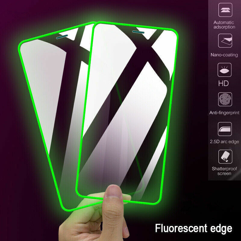 Luminous Screen Protector for iPhone 16 15Pro Max Plus 13 12 XS  Tempered Glass