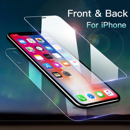 iPhone 17 16e 15 14 13 12 11 Pro Max Front+Back Tempered Glass Screen Protector Bundle