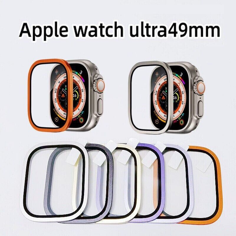 For Apple Watch Ultra 2 49mm Tempered Titanium Metal Screen Protector Cover