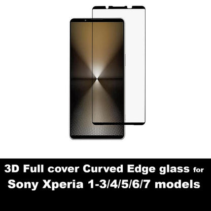 2 Pack Full Curved Tempered Glass Screen Protector For Sony Xperia 1 10 IV V VII 5 10-5 10-6 10-7