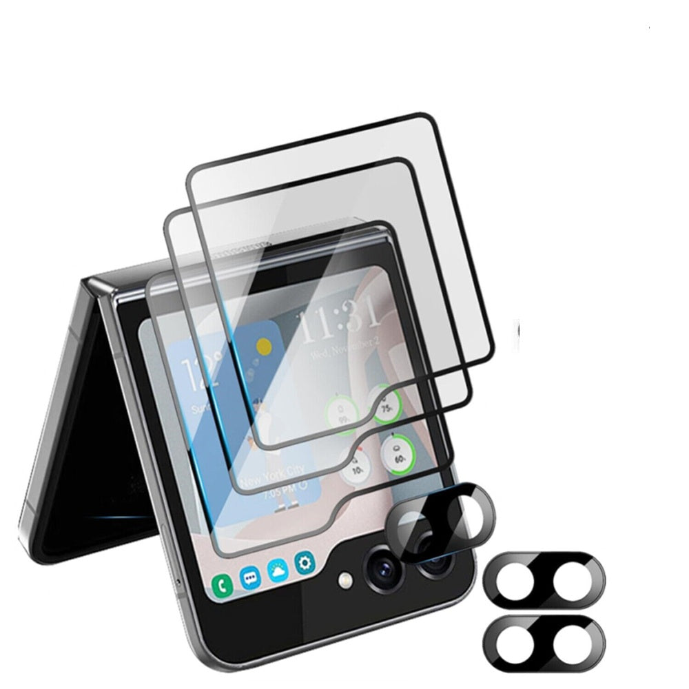For Samsung Galaxy Z Flip 5 6 7 5G Screen Protector Tempered Glass & Camera Lens - Bundle